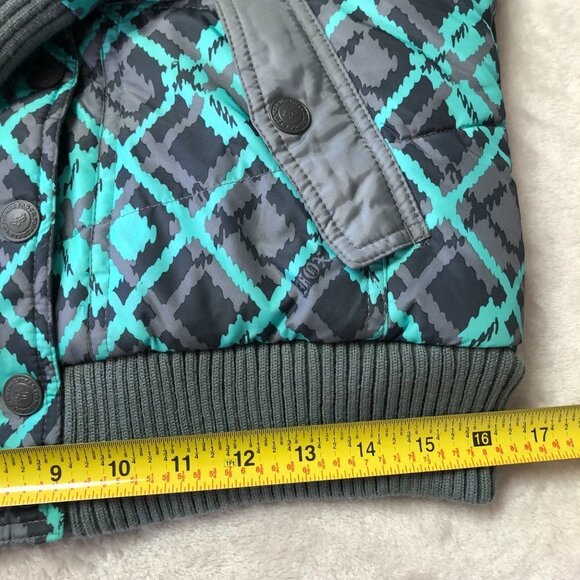 NWOT Fox Riders Teal, Grey, Black Winter Coat With Faux Fur Removable Collar - Picture 16 of 16